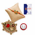 Peacock Multicolor Rakhi for Brother & Bhaiya with Turtle shape Pooja | Pack of 5