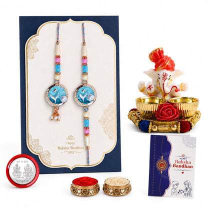 Designer Stylish Multicolor Lumba Rakhi Combo for Brother Bhaiya Bhai | Pack of 5