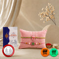 Lotus Motif,Charm Multicolor Rakhi & Multicolour Decorative Magnets | Pack of 7