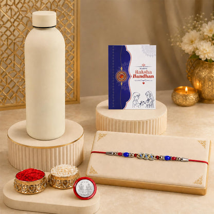 Designer Elegant Multicolor Diamond & Stone Rakhi Combo for Bhai | Pack of 5