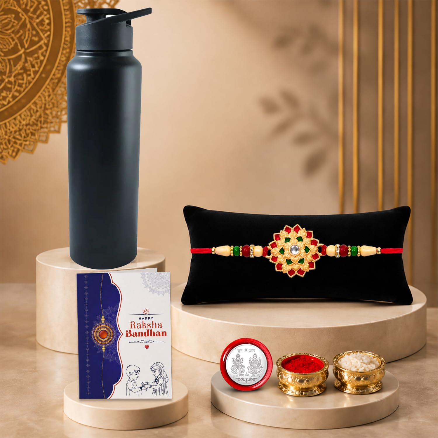 Flower Multicolor Rakhi for Brother & Bhaiya with Sports Water | Pack of 5