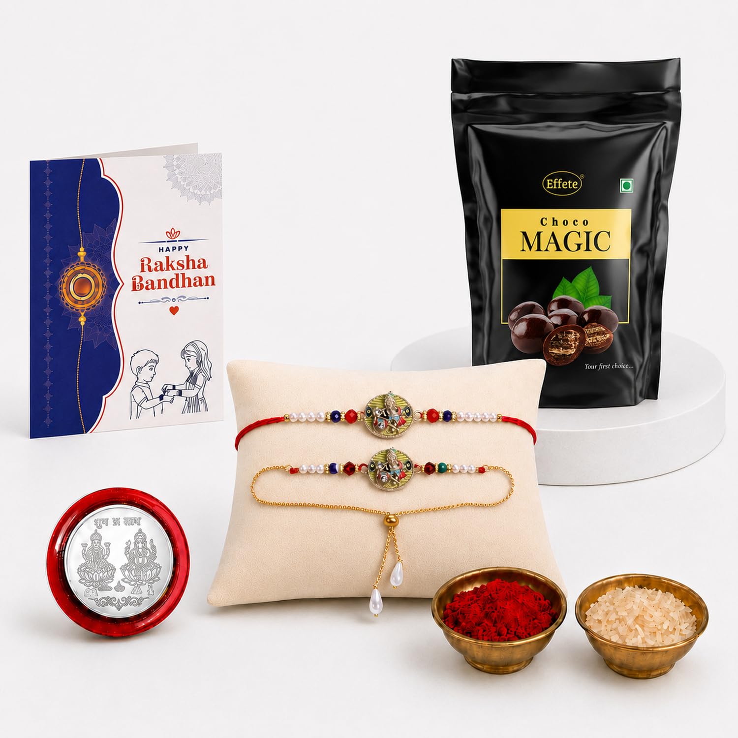 Rakhi for Brother with Chocolate Magic - Raksha Bandhan Gift Set, Pack of 5