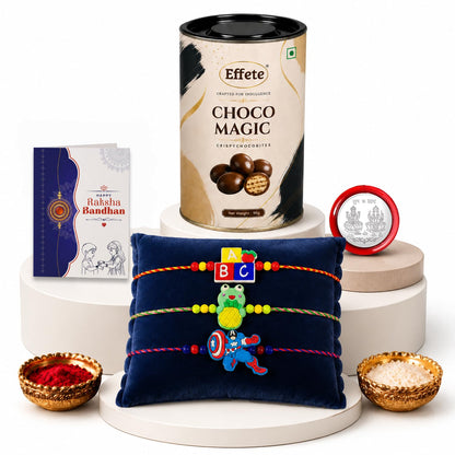 Kids Rakhi for Brother with Chocolate 96gm - Rakshabandhan Gift Set, Pack of 7