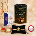 Ram Rakhi for Brother with Chocolate Magic 96gm, Roli Tikka & Card, Pack of 5