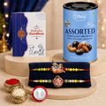 Radhe Krishna Rakhi Combo – Raksha Bandhan Gift with Chocolate