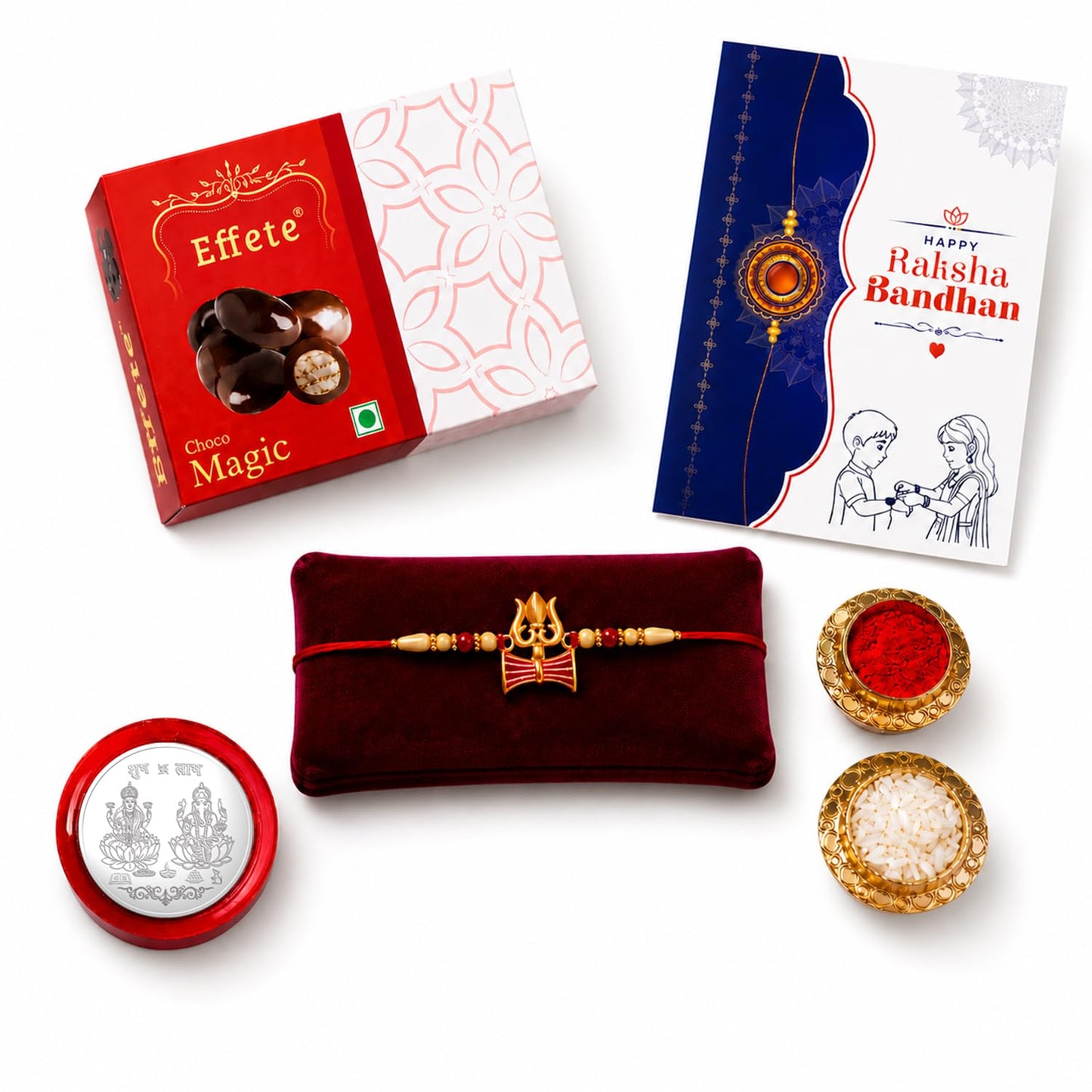 Rakhi with Chocolate for Brother – Damru Raksha Bandhan Combo Gift Set (Pack of 5)