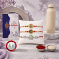 Raksha Bandhan Gift Combo – Om Kanha Rakhi & SS Water Bottle 500ml