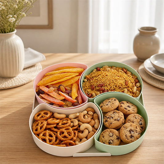 Divided Snack Box – Rotating Dry Fruit Platter | Lunchie Bunchie