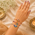Designer Elegant Multicolor Peacock Rakhi for Brother with Roli Tikka - Pack of 6