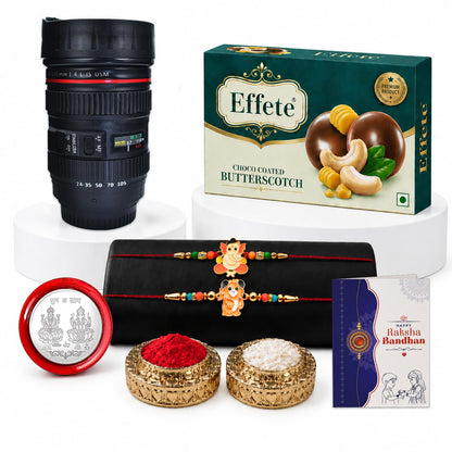 Rakhi for Brother with Chocolate & Coffee Mug - Raksha Bandhan Gift, Pack of 7