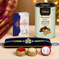 Peacock Rakhi for Brother with Butter Scotch 96gm, Roli Tikka & Card | Pack of 5