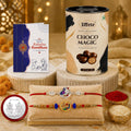 Peacock Rakhi for Brother with Choco Magic 96gm, Roli Tikka & Card - Pack of 6
