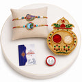 Peacock Multicolor Rakhi for Brother & Bhaiya with Kalash Shape Pooja | Pack of 6