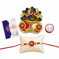 Square Multicolor Rakhi for Brother & Bhaiya with Peacock Shape Pooja | Pack of 5