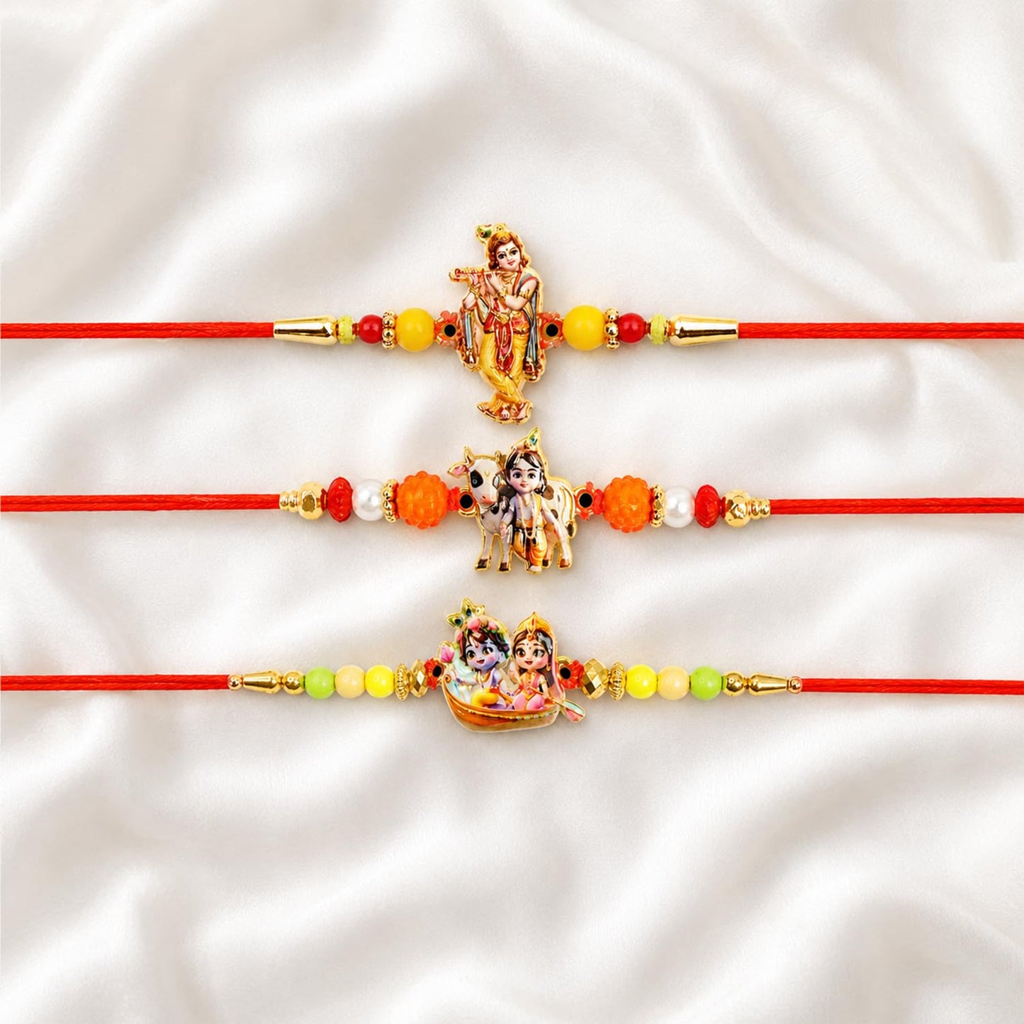 Krishna Rakhi for Brother with Pooja Thali - Raksha Bandhan Gift Set, Pack of 7