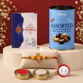 Ganesha Rakhi for Brother with Choco Dryfruits 96gm, Roli Tikka & Card, Pack of 5