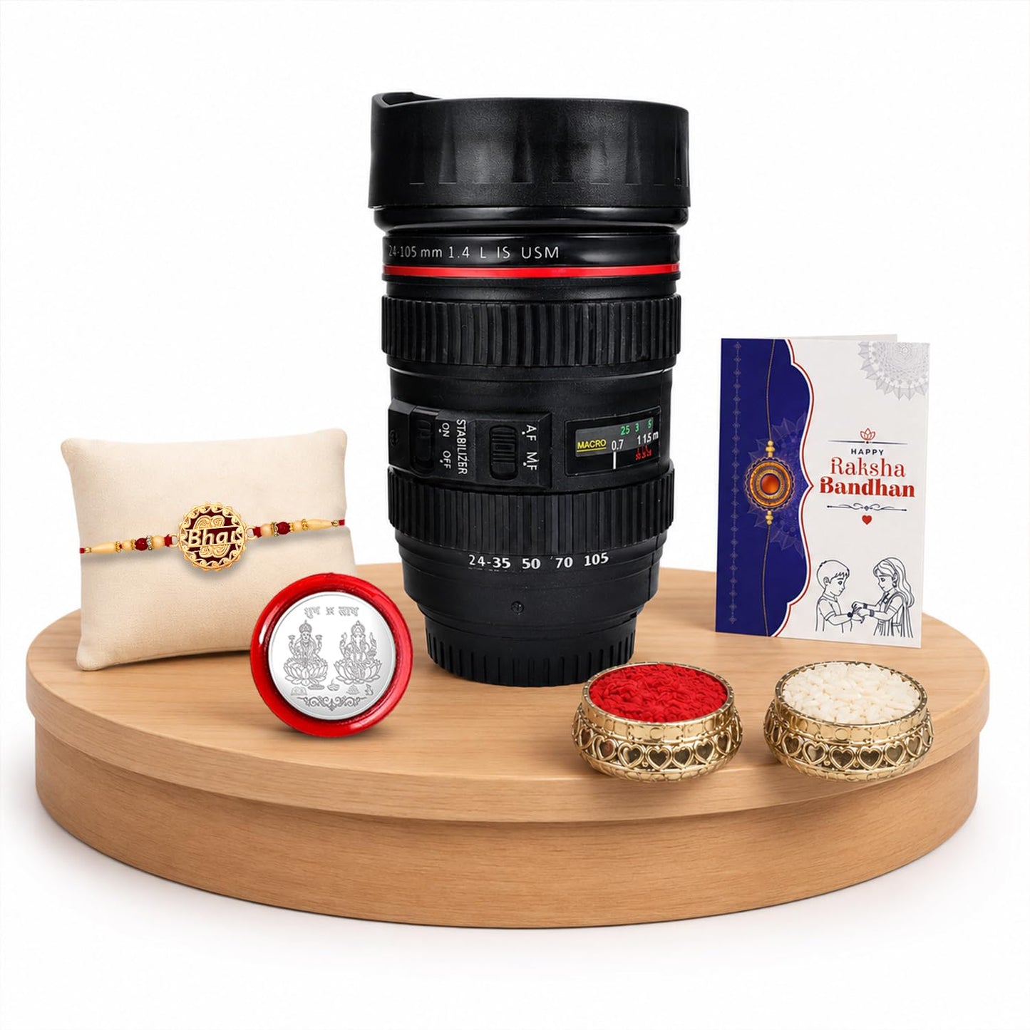 Bhai Rakhi for Brother with Coffee Mug - Raksha Bandhan Gift Set, Pack of 5