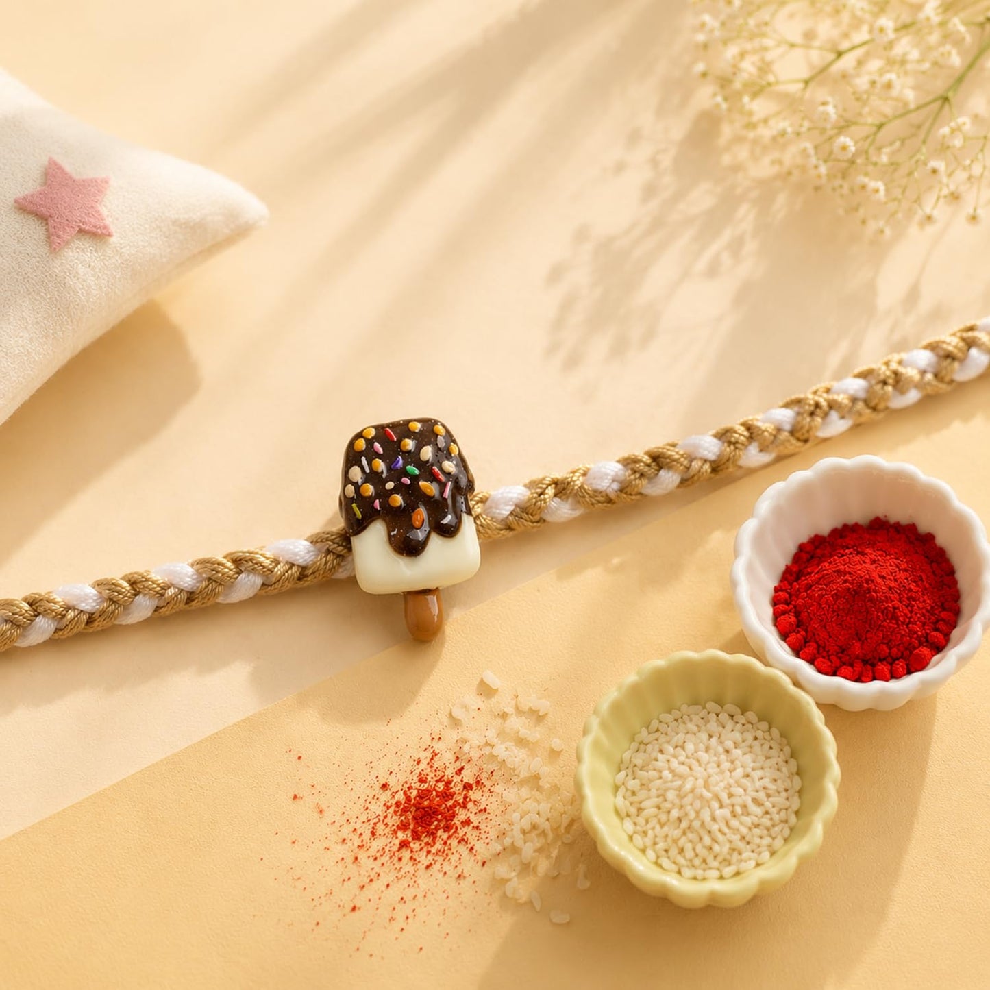 Fruit Rakhi for Brother with Biscuit 60gm - Rakshabandhan Gift Set, Pack of 7