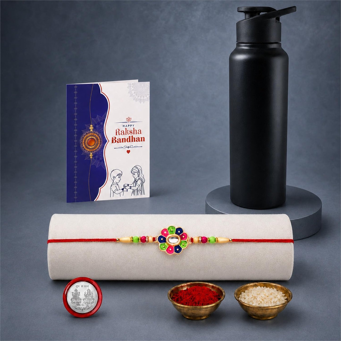 Flower Multicolor Rakhi for Brother & Bhaiya with Sports Water | Pack of 5