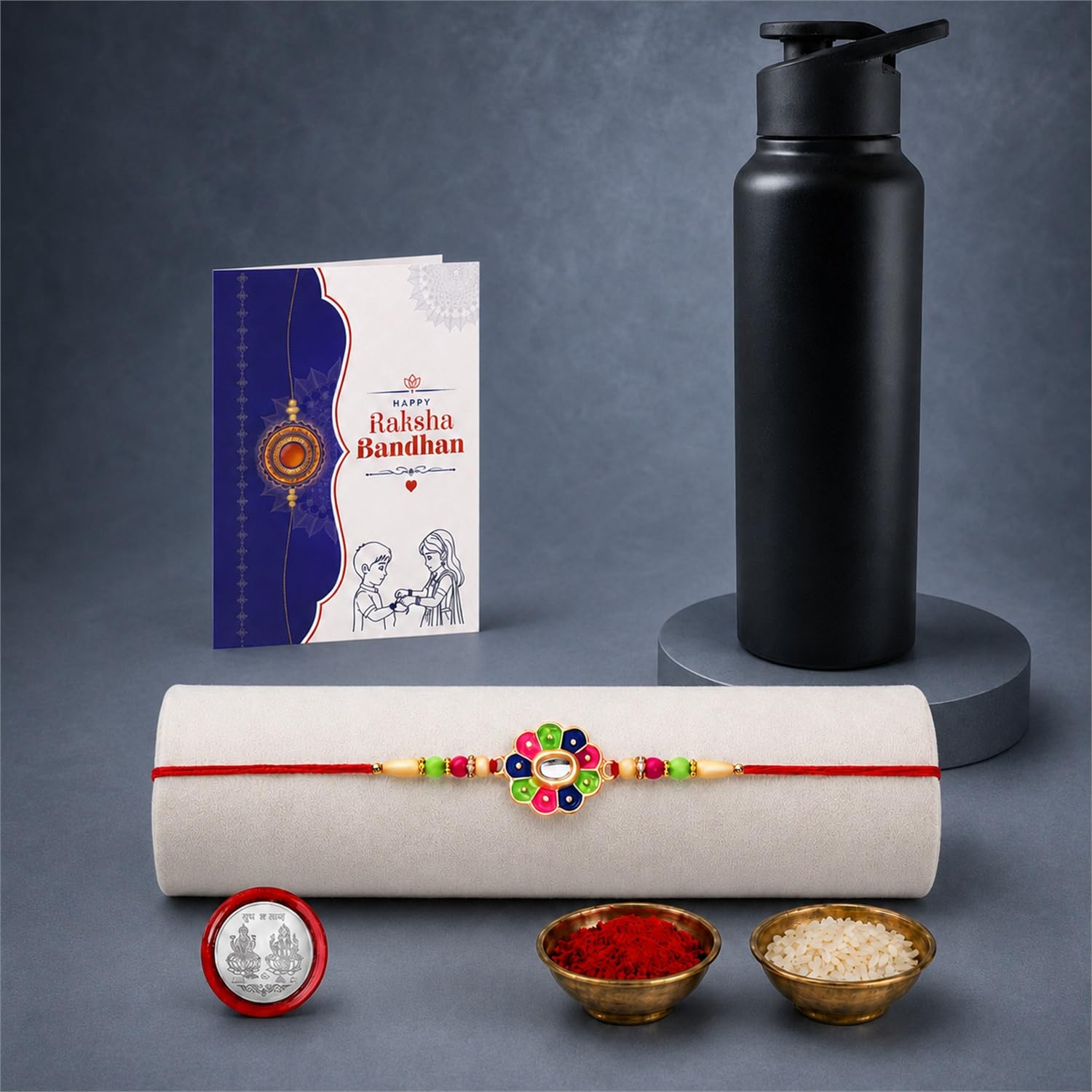 Flower Multicolor Rakhi for Brother & Bhaiya with Sports Water | Pack of 5