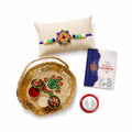 Evil Eye, OM Multicolor Rakhi for Brother & Bhaiya with Basket-Topli | Pack of 5