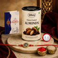 Om Rakhi for Brother with Chocolate Almonds 96gm, Roli Tikka & Card, Pack of 5