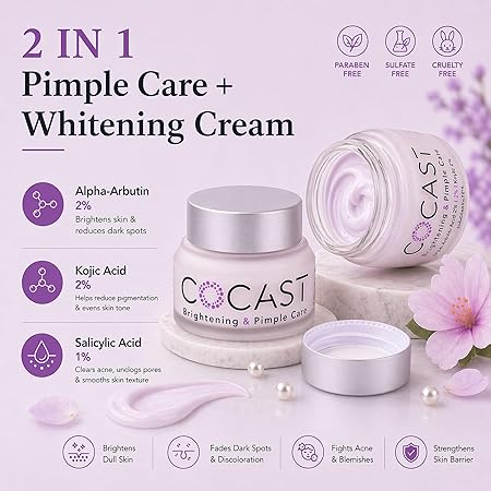 COCAST Brightening & Pimple Care Cream for Daily Face Skin Care (30Gm)