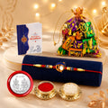 Peacock Rakhi for Brother with Assorted Treats, Roli Tikka & Card | Pack of 5