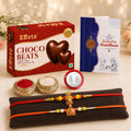Raksha Bandhan Gift Combo – Ganesha Swami Maharaj Rakhi with Choco Beats Pack of 6