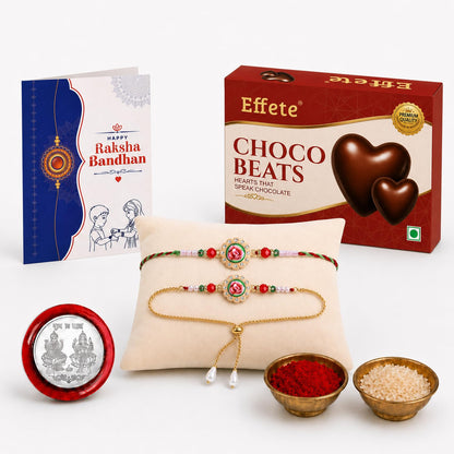 Rakhi for Brother with Chocolate Beats 32gm - Raksha Bandhan Gift Set, Pack of 5