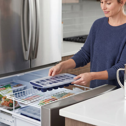 Reusable freezer ice tray detail
