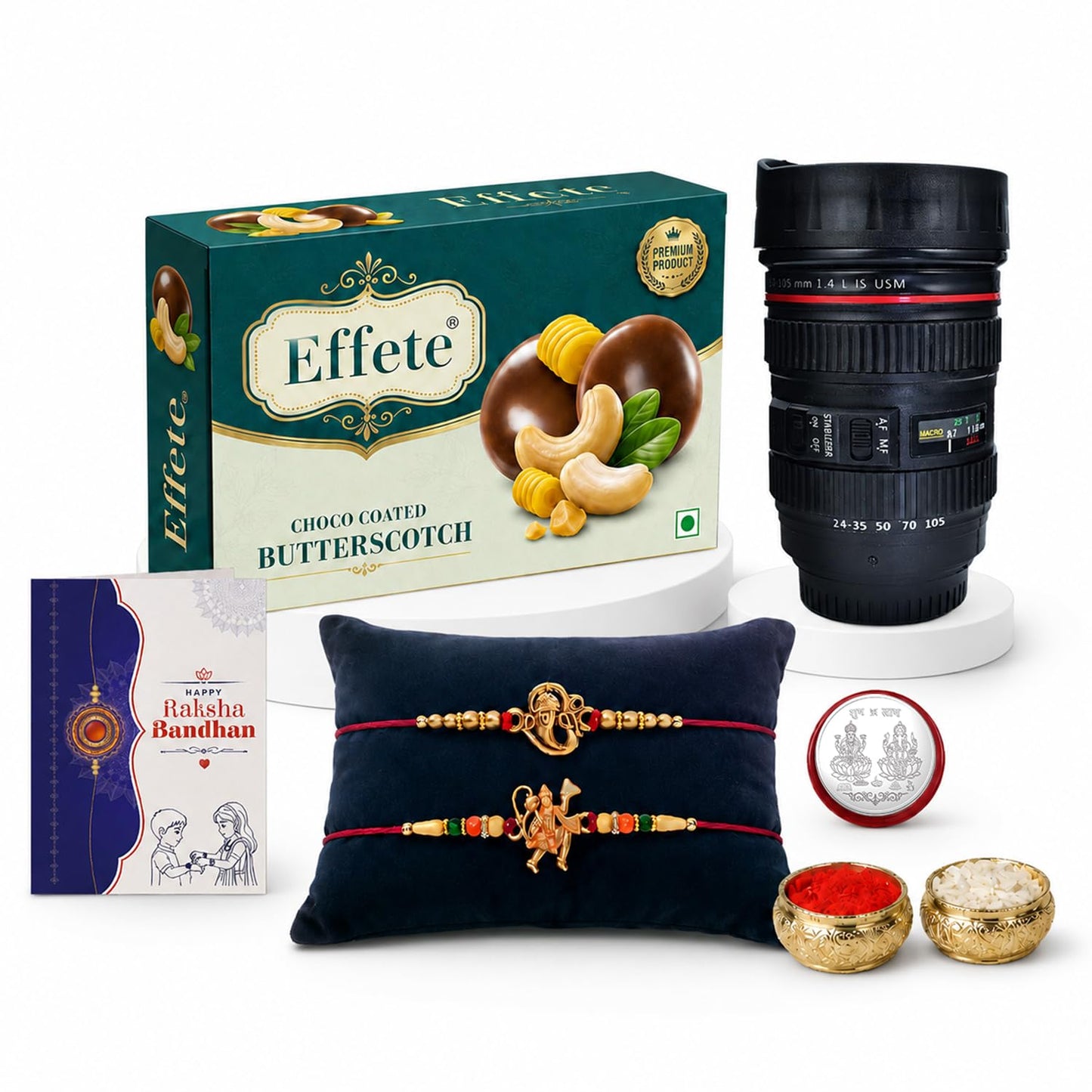 Rakhi for Brother with Chocolate & Coffee Mug - Rakshabandhan Gift Set, Pack of 7