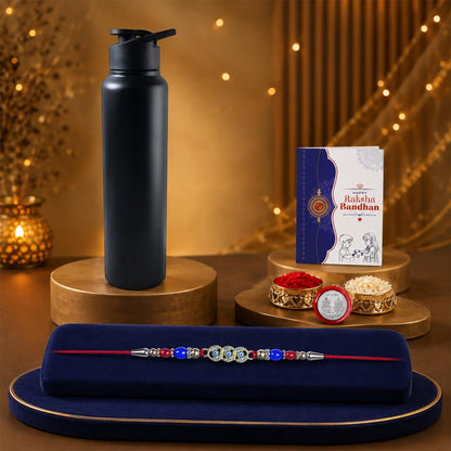 Designer Elegant Multicolor Diamond & Stone Rakhi Combo for Bhai | Pack of 5