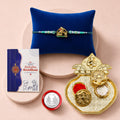 Rakhi Gift Hamper – Ganesh Shivling Rakhi & Pooja Thali Combo