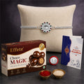 Flower Rakhi for Brother with Chocolate 96gm - Raksha Bandhan Gift Set, Pack of 5