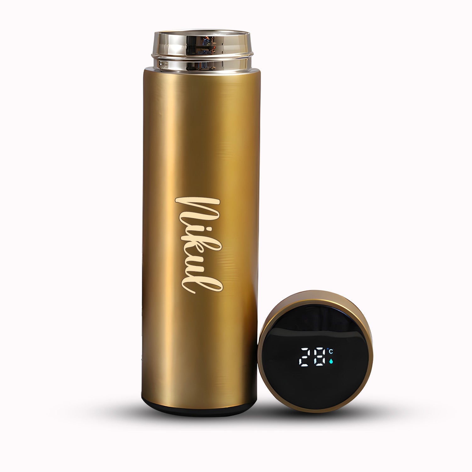 Personalized Stainless Steel Smart Water Bottle with Smart LCD Temperature Touch - 500ML