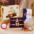 Krishna Radha Rakhi Combo – Raksha Bandhan Gift with Choco Almonds