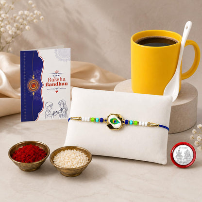 Peacock Multicolor Rakhi for Brother & Bhaiya with Plastic Mug | Pack of 5