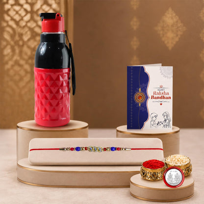 Designer Elegant Multicolor Diamond & Stone Rakhi Combo for Brother | Pack of 5