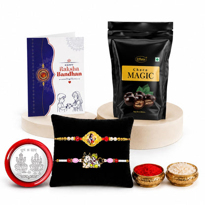 Krishna Rakhi Combo - Raksha Bandhan Gift with Choco Magic Standy Pouch, Pack of 6