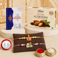 Raksha Bandhan Gift Combo – Swami Maharaj Rakhi & Choco Almonds