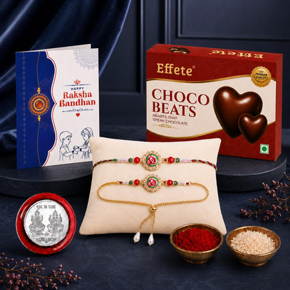 Rakhi for Brother with Chocolate Beats 32gm - Raksha Bandhan Gift Set, Pack of 5