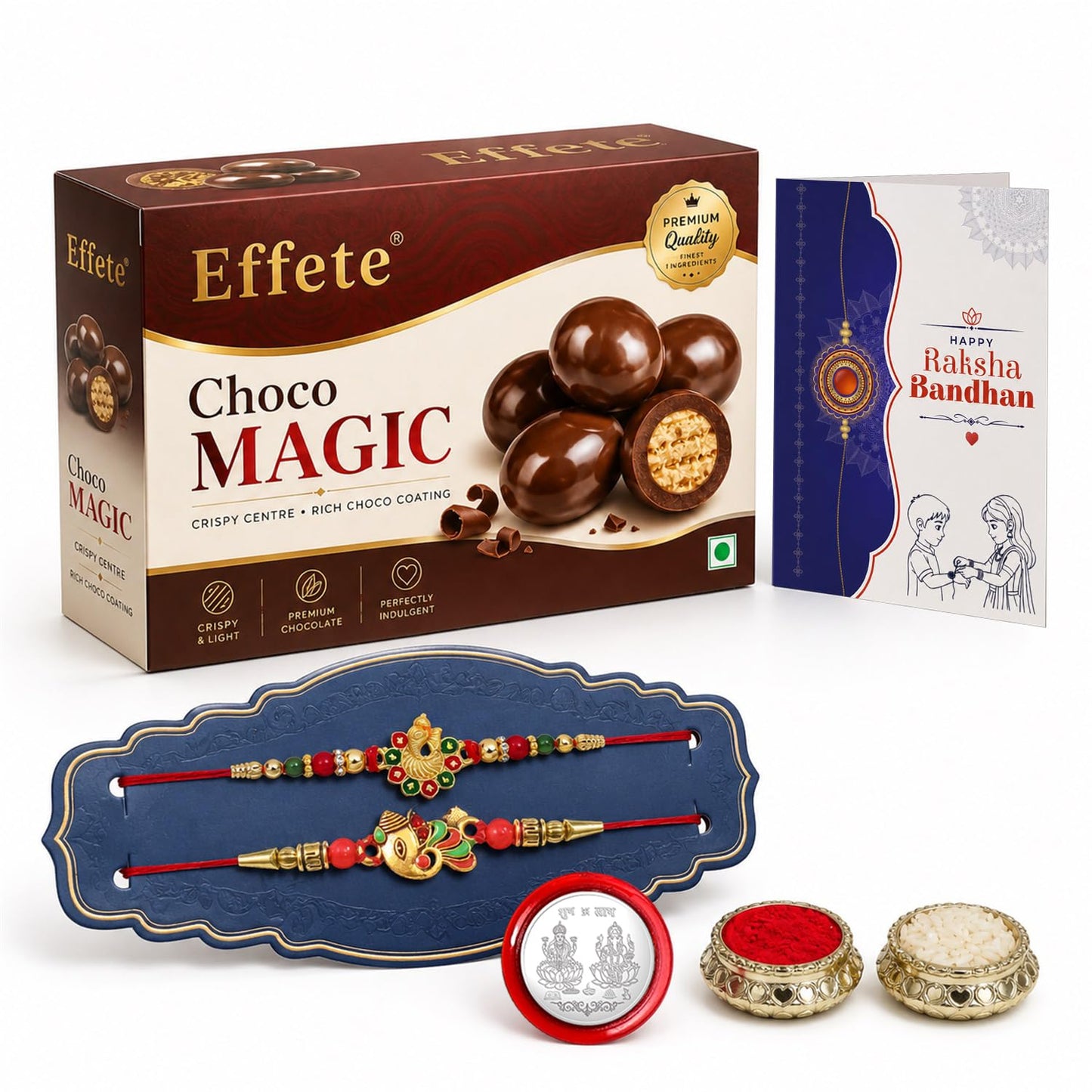 Ganesha Rakhi for Brother with Chocolate 96gm - Raksha Bandhan Gift, Pack of 6