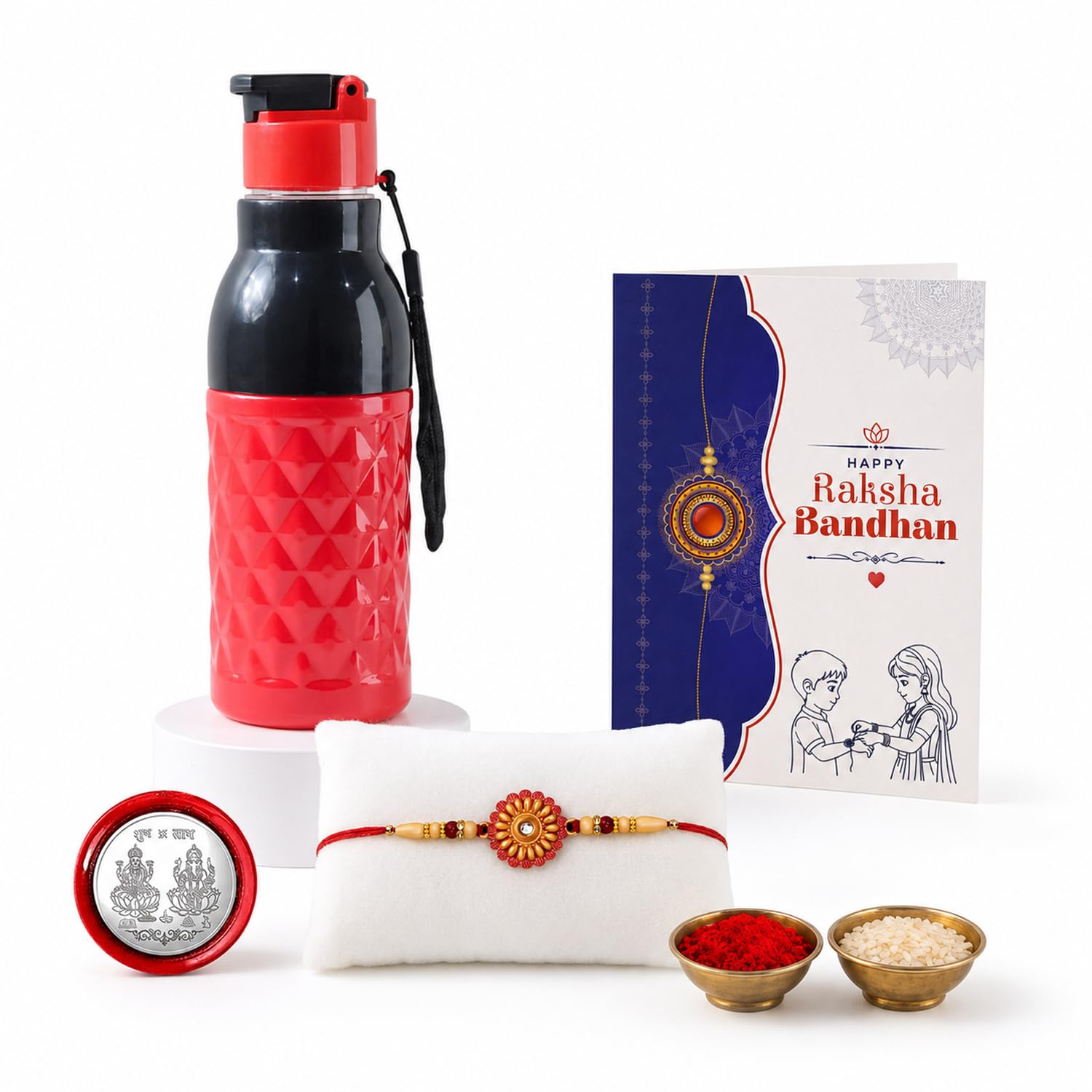 Round Multicolor Rakhi for Brother & Bhaiya with Sports Water | Pack of 5