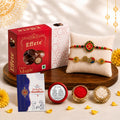 Peacock Rakhi for Brother with Chocolate Magic 32gm, Roli Tikka & Card, Pack of 6
