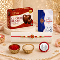 Veera Rakhi for Brother with Chocolate Beats 32gm, Roli Tikka & Card, Pack of 5