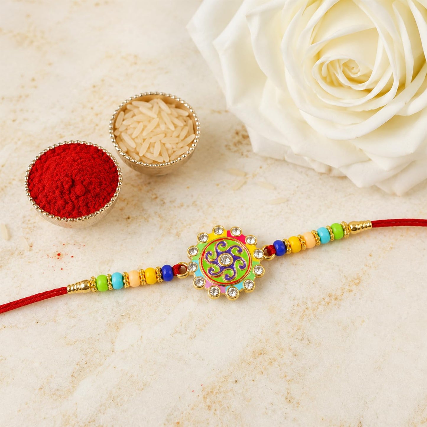 Rakhi for Brother with Chocolate 96gm - Raksha Bandhan Gift Set, Pack of 7