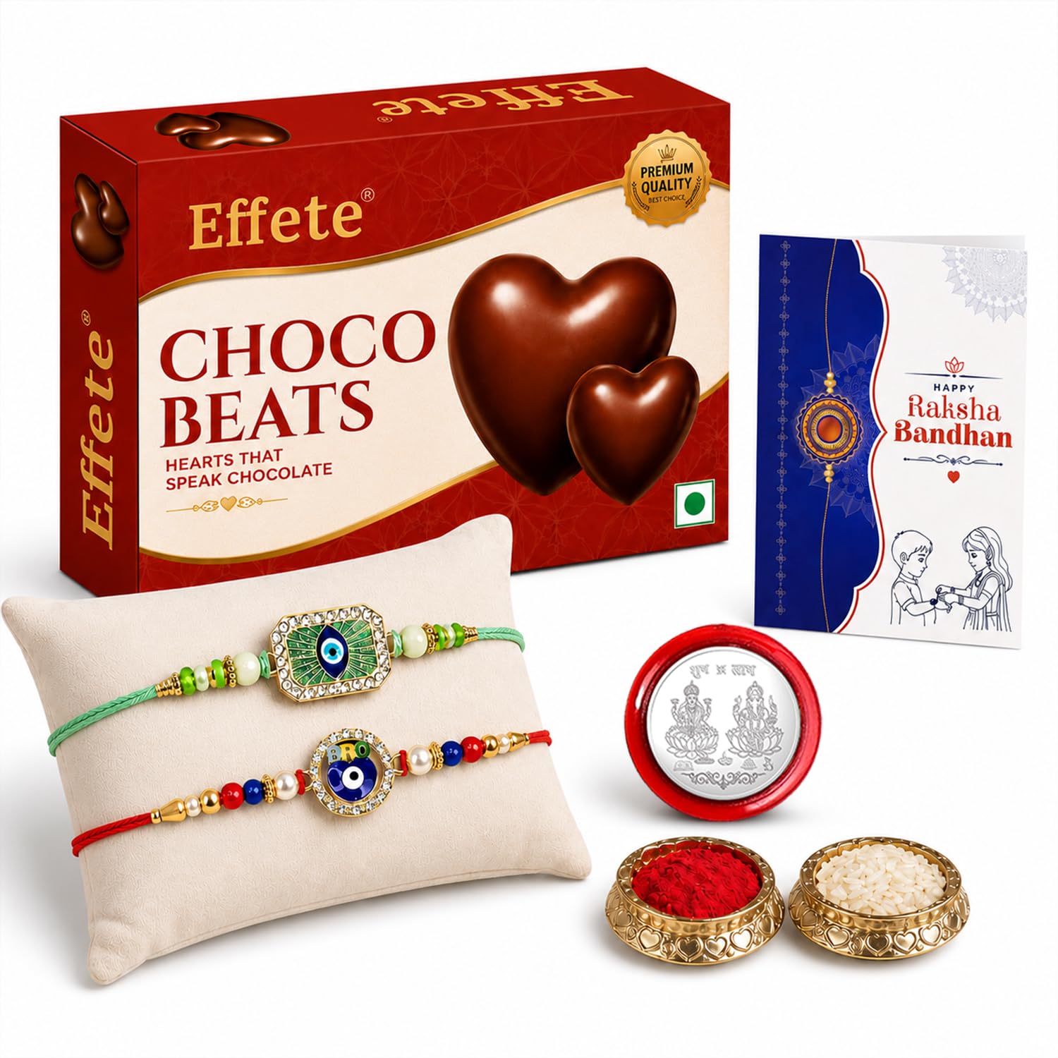 Evil Eye Rakhi Combo - Raksha Bandhan Gift with Choco Beats 32gm, Pack of 6 | Rakhi Gift