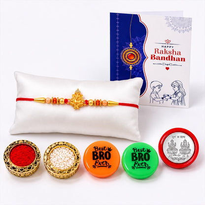 Rakhi Set for Brother (Set of 1) – Ganu Ji Stylish Rakhi Combo with Roli Chawal