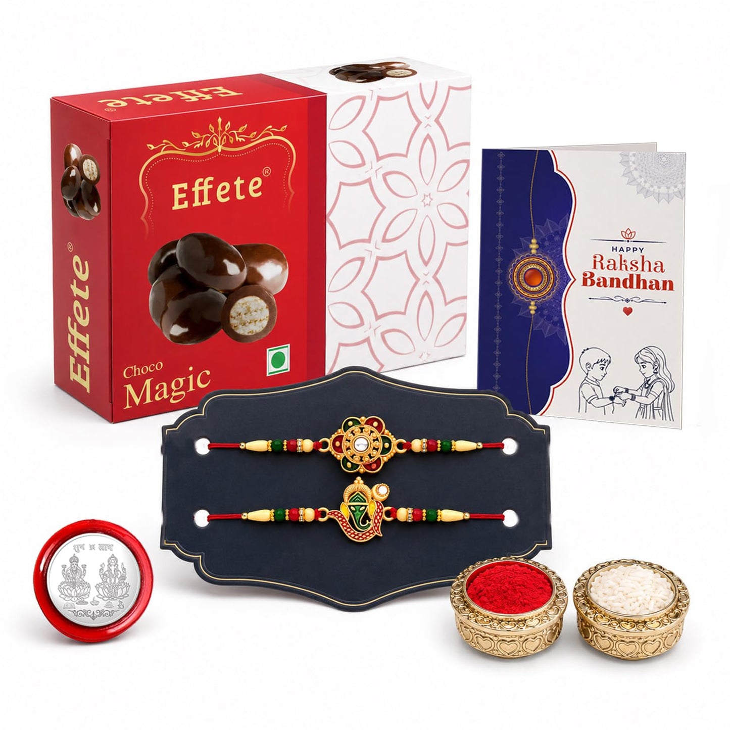 Rakhi for Brother with Chocolate Magic 32gm - Rakshabandhan Gift Set, Pack of 6